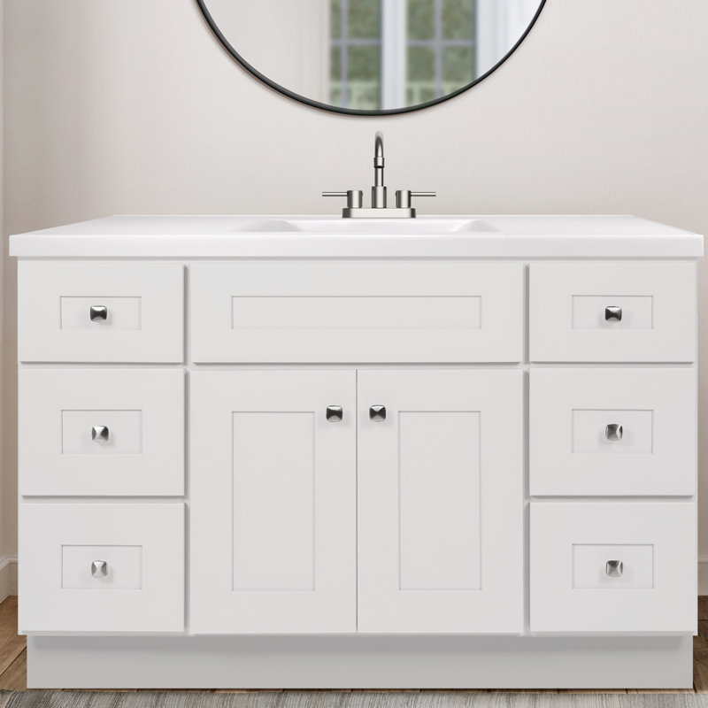 Brookings 48 Inch White Shaker Bathroom Vanity