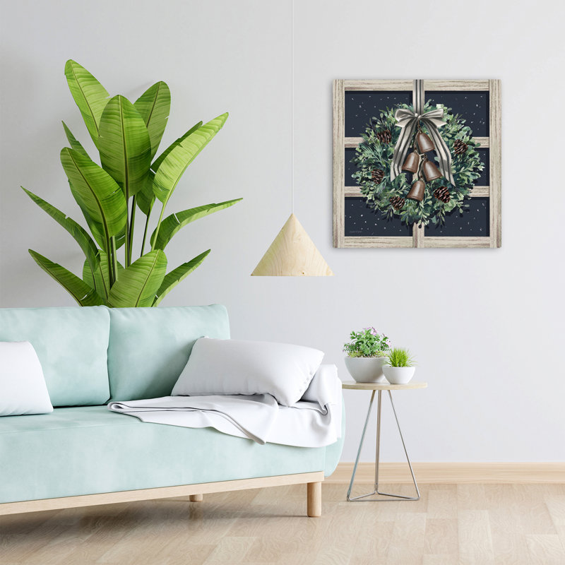 Jingle Bells, couronne, maison de campagne moderne, art rétro, H 24 po x l 24 po