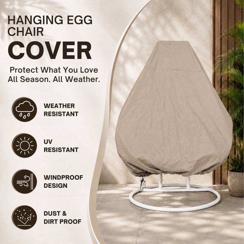 LeisureMod 2-Person Hanging Egg Chair with Stand, Indoor Outdoor Patio Double Swing Chair, Heavy Duty Wicker Basket Chair with Weather-Resistant Cushion & Waterproof Cover for Backyard, Porch, Deck