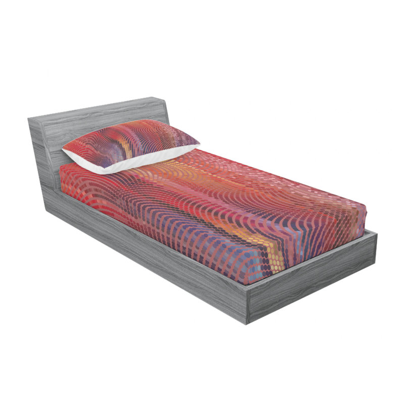 Microfiber Abstract Sheet Set, Twin XL Sheet Set with Fitted Sheet