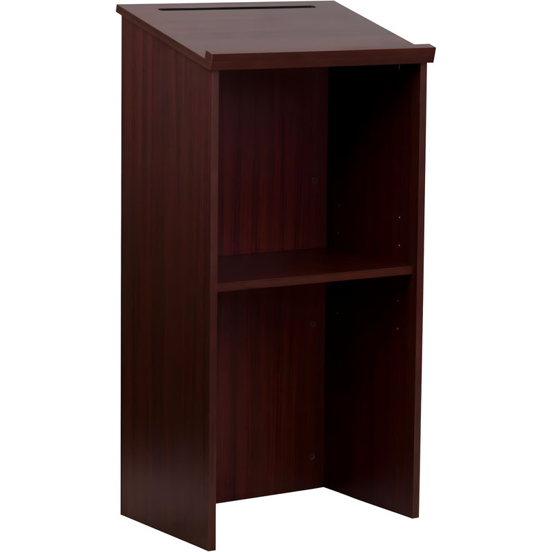 Lutrin Flash Furniture Mysta avec rangement dissimulé et tablette réglable pour les présentations et les propos professionnels