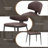 Modern Upholstered Faux Leather Dining Chairs with Metal Legs (Set of 4)-2010121206-2010635157