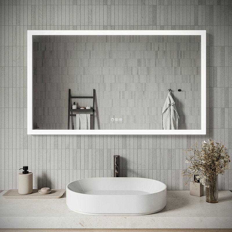 Streamline Rectangular Frameless LED Bathroom Vanity Mirror with Defogger, Dimmability, Color Temperature Change