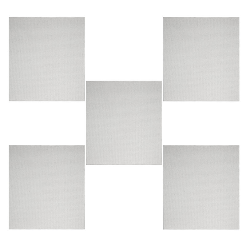 Ensemble de tapis géométriques touffetés géométriques ivoire, Carré 3 pi