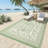 Reversible Outdoor Area Rug 9x12ft, Gray Green/Ivory White - Waterproof & UV Resistant Plastic Mat, Easy Clean, Portable for Patio, Garden, Camping, RV - USA-1610733155-1610733180
