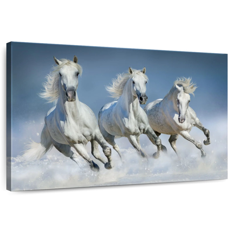 Brampt Dashing White Horses, 34" H x 51" W