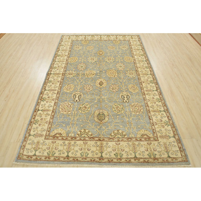 Tapis unique bleu de 6 pi 2 po x 9 pi 2 po