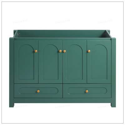 Meuble-lavabo de 48 po avec 4 portes coulissantes et 2 tiroirs