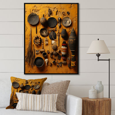 Black African Pottery Canvas - Boho Pottery Wall Art Decor