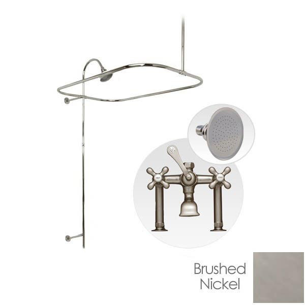 2 Handle Deck Clawfoot Tub Faucet, Brushed Nickel