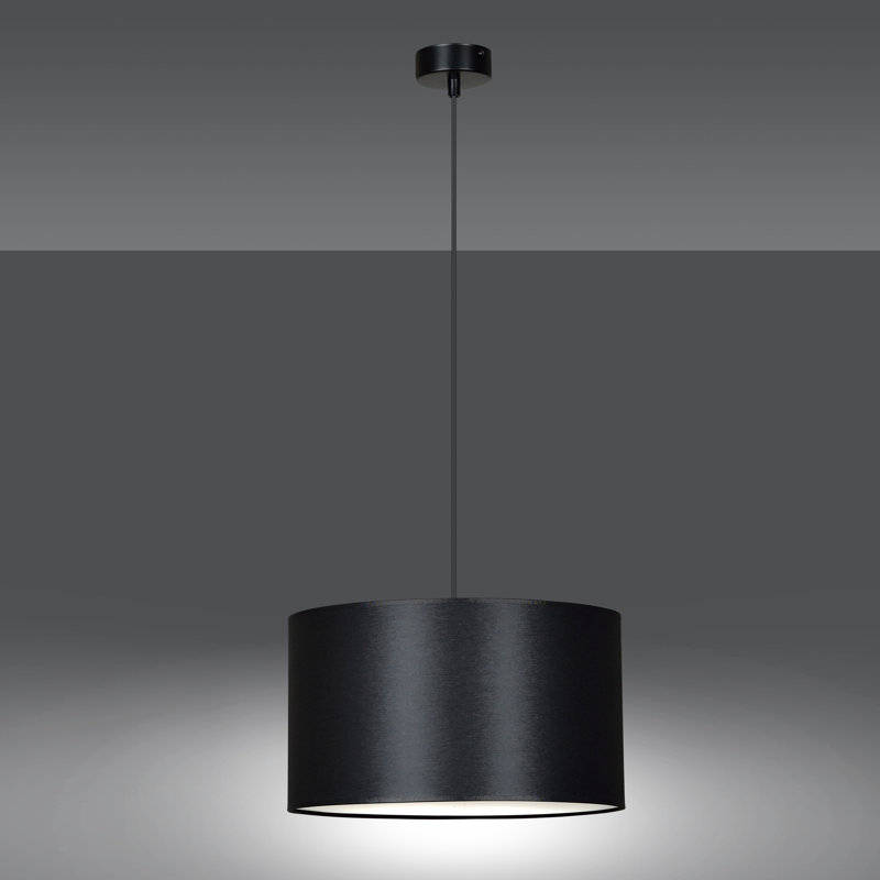 Pascua 1 - Light Black Drum Pendant, Black