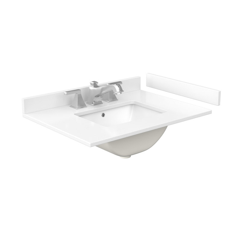 Marlena 30" Freestanding Single Bathroom Vanity with Cultured Marble Top, White, Matte Black