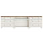 Buffet avec 6 tiroirs et 2 tablettes ouvertes, style grain de bois rétro, armoire avec rangement, blanc, 105 po