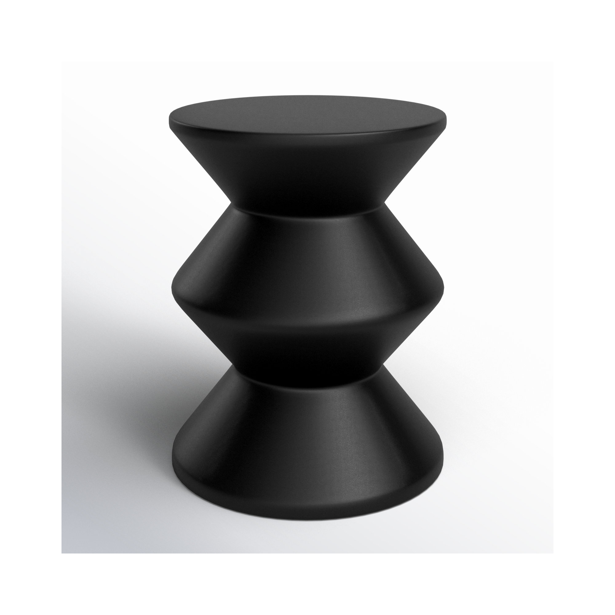 Isiah Concrete Inverted Side Table, Black