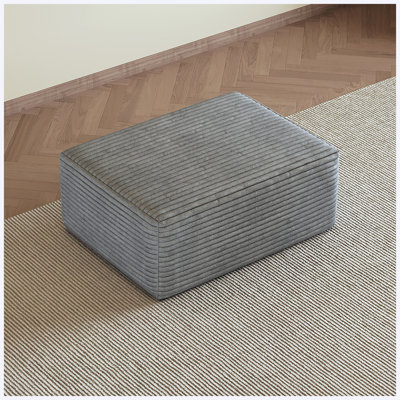 Plush Corduroy Sofa Ottoman, No Assembly Required
