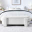 Banc rembourré en lin avec grand espace de rangement pour le salon, le vestibule et la chambre à coucher, blanc (51,5 po x 20,5 po x 17 po)-1516970989