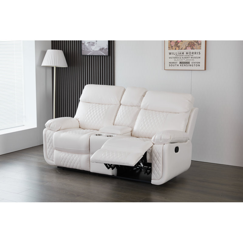 Canapé inclinable de 72,8 po Billington, Blanc