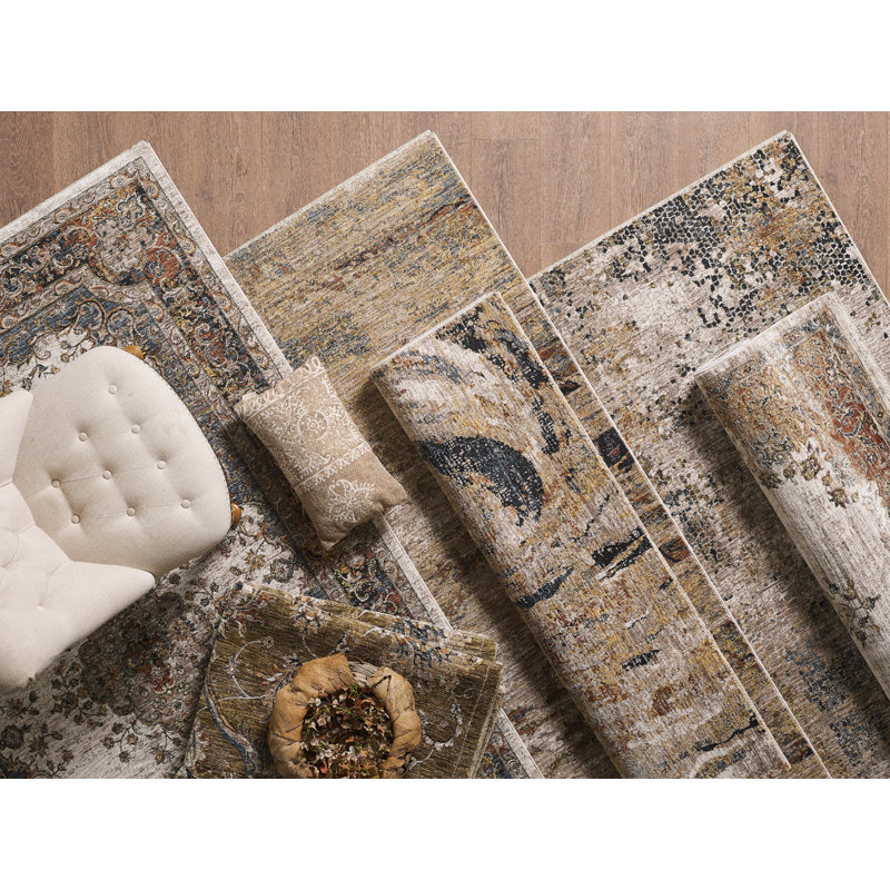 Tapis oriental en polyester tissé à la machine, Rectangulaire : 12 pi x 15 pi, Épice