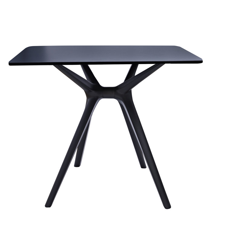 Vikenti 27.5" Square Table, Black