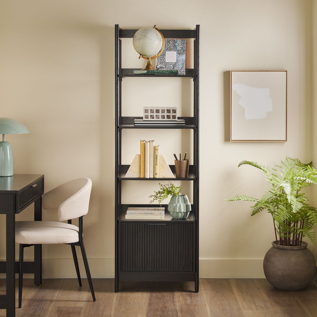 Transitional Narrow Bookshelf with Drawer on Bottom Latitude Run® 