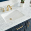Meuble-lavabo simple Tona 48'' avec dessus en marbre de Carrare, bleu marine-1753087958-1833888929