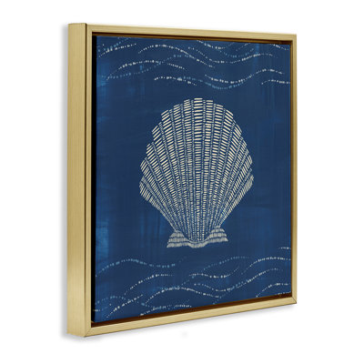 «Clam Shell» sur toile flottante encadrée bleue par Jetty Home, LLC