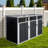 Garbage Bin Shed Stores 3 Trash Cans Metal Outdoor Bin Shed For Garbage Storage,Grey