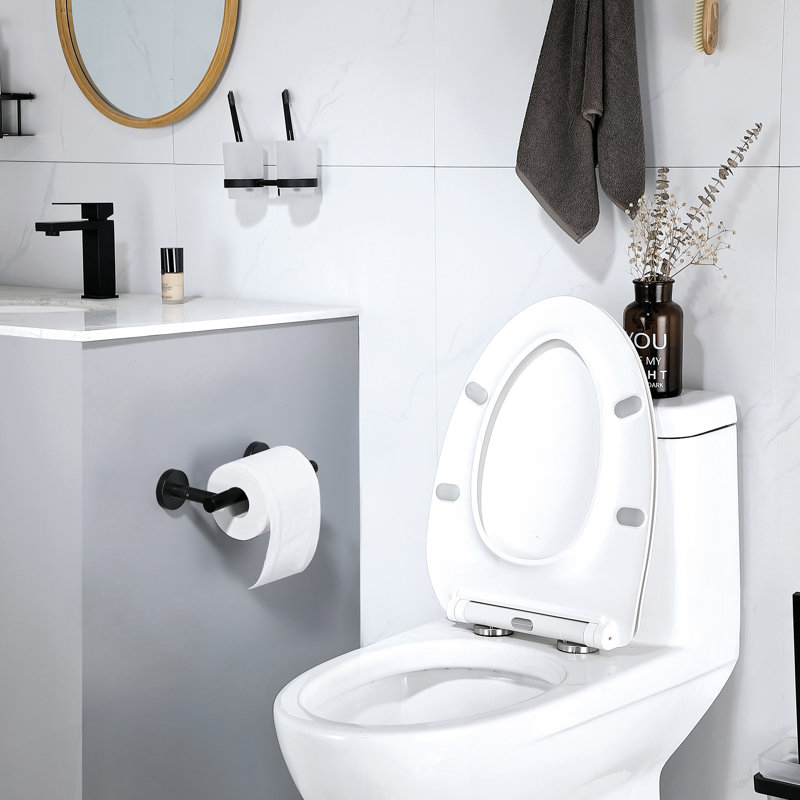 Wall Mount Toilet Paper Holder Flexible Pivot TP Holder in Stainless Steel, Matte Black