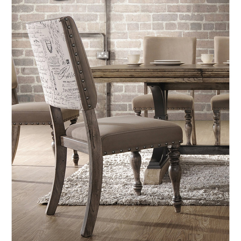 Couple de chaises de salle à manger Driftwood Finish Script