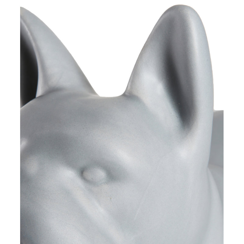 Figurine Rideau, Matte Dark Gray, H 7,87 po x l 9,84 po x P 4,13 po, Bouledogue