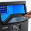 Machine à glaçons commerciale, 90 lb / 24 h avec rangement de 12 lb, 32 cubes par cycle, machine à glaçons autoportante et de comptoir en acier inoxydable avec affichage DEL et autonettoyante, pour bar maison