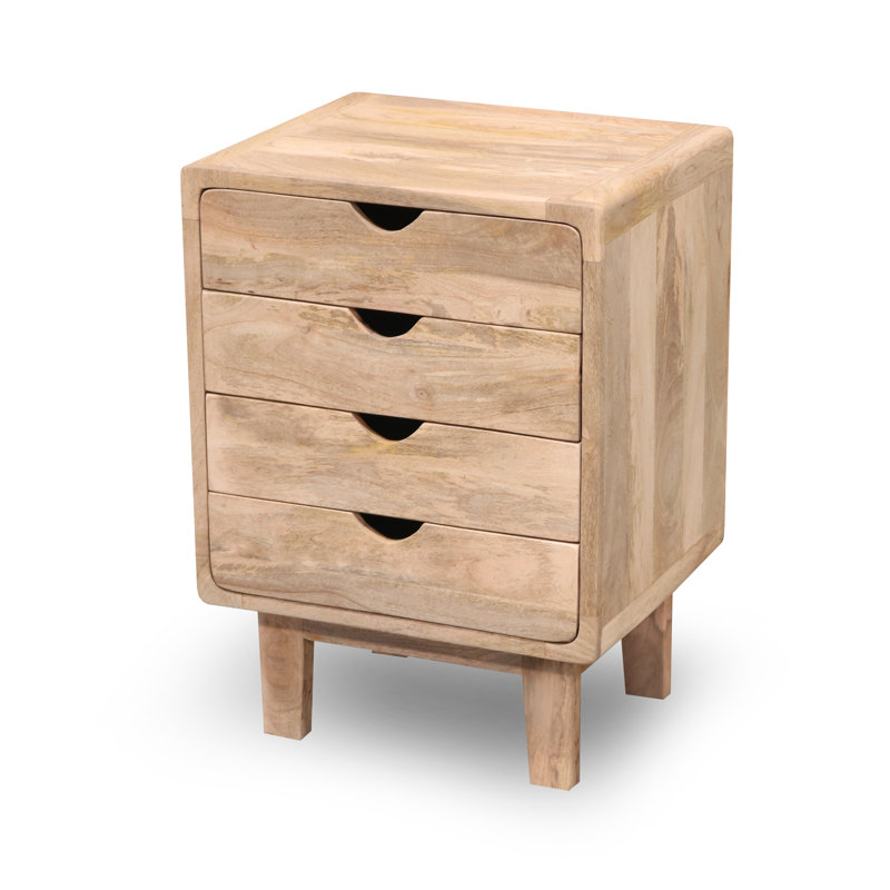 Paquette 50cm W Solid Wood Bedside Table