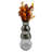 Set of Two Decorative Modern Silver Gourd Stacked Handmade Glass Flower Vase