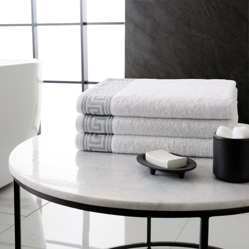 Egyptian Cotton Bathroom Towels, Super Soft, Quick Dry & Ultra Absorbent Hand Towel, Bath Towel & Sheets in Greek Design