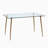 Glass Top Metal Base Credenza Desk