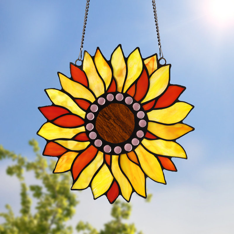 Capulina Plants & Flowers Window Panel, Sunset Red