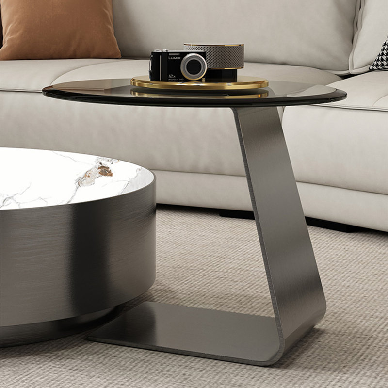 Table basse moderne simple ovale, H 12,6 po x L 35,4 po x l 35,4 po
