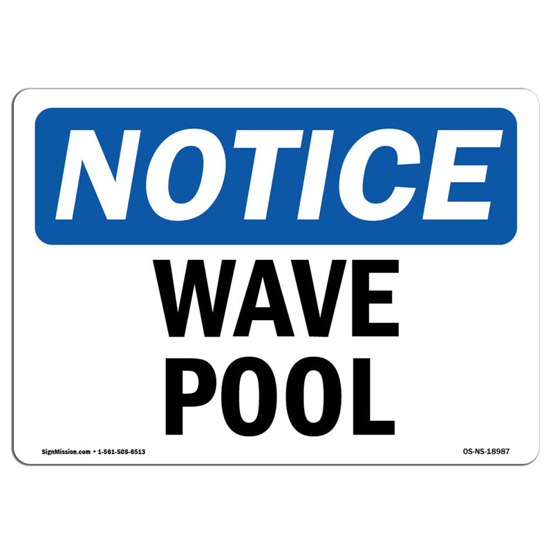 Wave Pool Aluminum Sign 18 x 24
