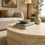 Table basse ronde à motif de marbre
