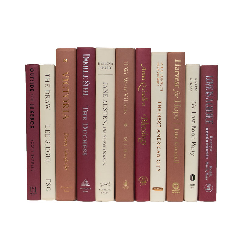 Livres décoratifs - Ensemble de livres Azeala - 1 pied de livres roses