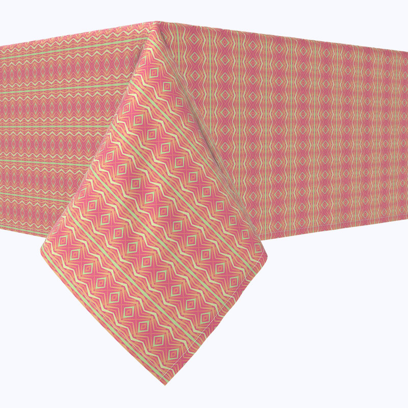 Rectangular Tablecloth, 100% Cotton, 52X104", Abstract Summer, 84" x 52"