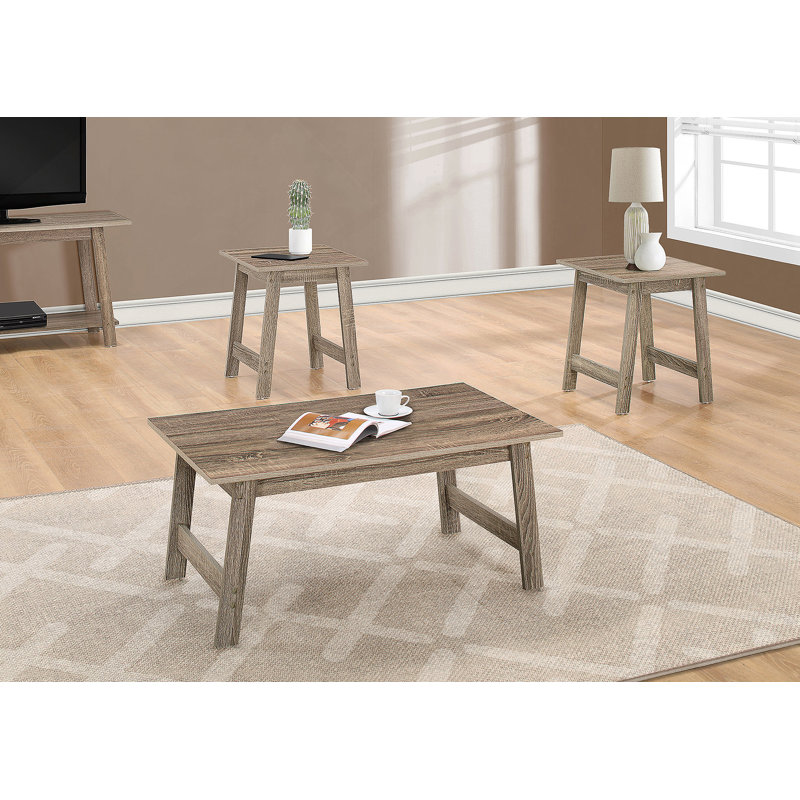 Ensemble de table, ensemble 3 pièces, café, bout, côté, décor, salon, stratifié, transitionnel, Taupe