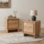 Table de chevet moderne en bois avec tiroir sans poignée, chêne clair-1568806289
