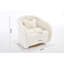 Fauteuil pivotant pivotant, fauteuil demi-tonneau pivotant à 360 degrés avec revêtement en peluche, fauteuil pivotant confortable en forme de citrouille pour le salon, la chambre à coucher ou le bureau-1936285740
