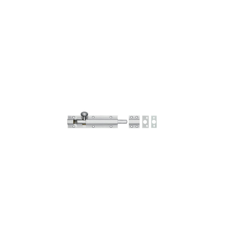 Architectural Barrel Bolt, Satin Chrome, 20cm H x 3cm W x 1.5cm D