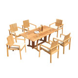 Outdoor 11 - Piece Teak Dining Set