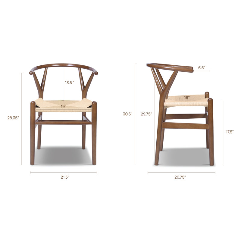 Ensemble de 2 chaises de salle à manger tissées à la main Olsen