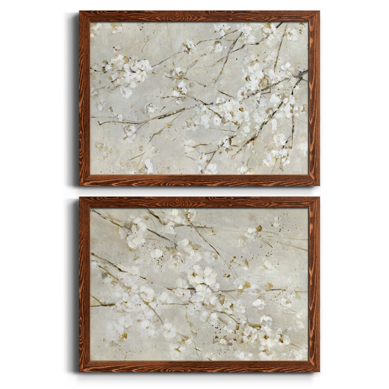 «Blossom Confetti», ensemble de 2 peintures sur toile encadrées, H 37,5 po x l 55 po x P 1,5 po, Cadre en érable