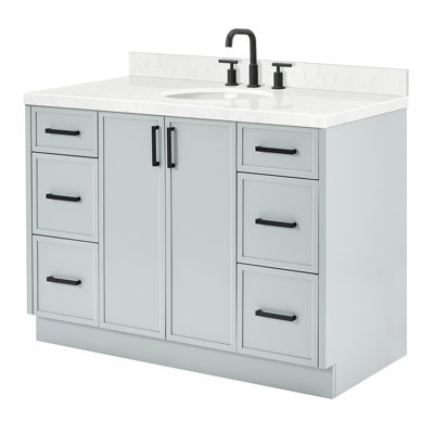 ARIEL Kelly 48 Single Sink Bathroom Vanity with Carrara Quartz Top