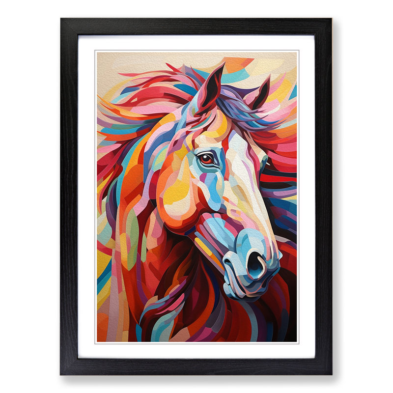 Horse Orphism - Framed Print, Black Framed, 64cm H x 46cm W x 2cm D